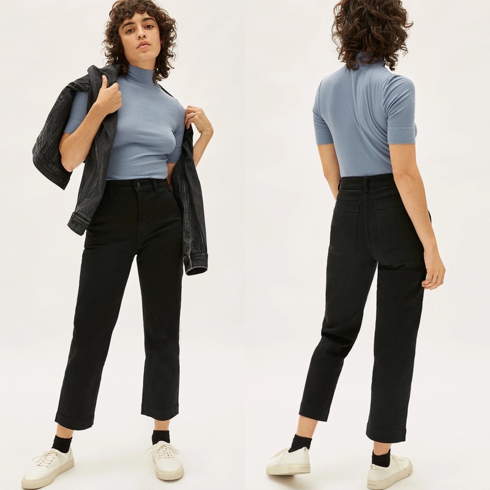 Everlane | The Straight Leg Crop Pant Black 4 Short